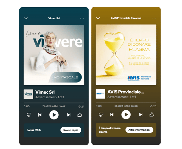 Campagne Spotify per Vimec e Avis
